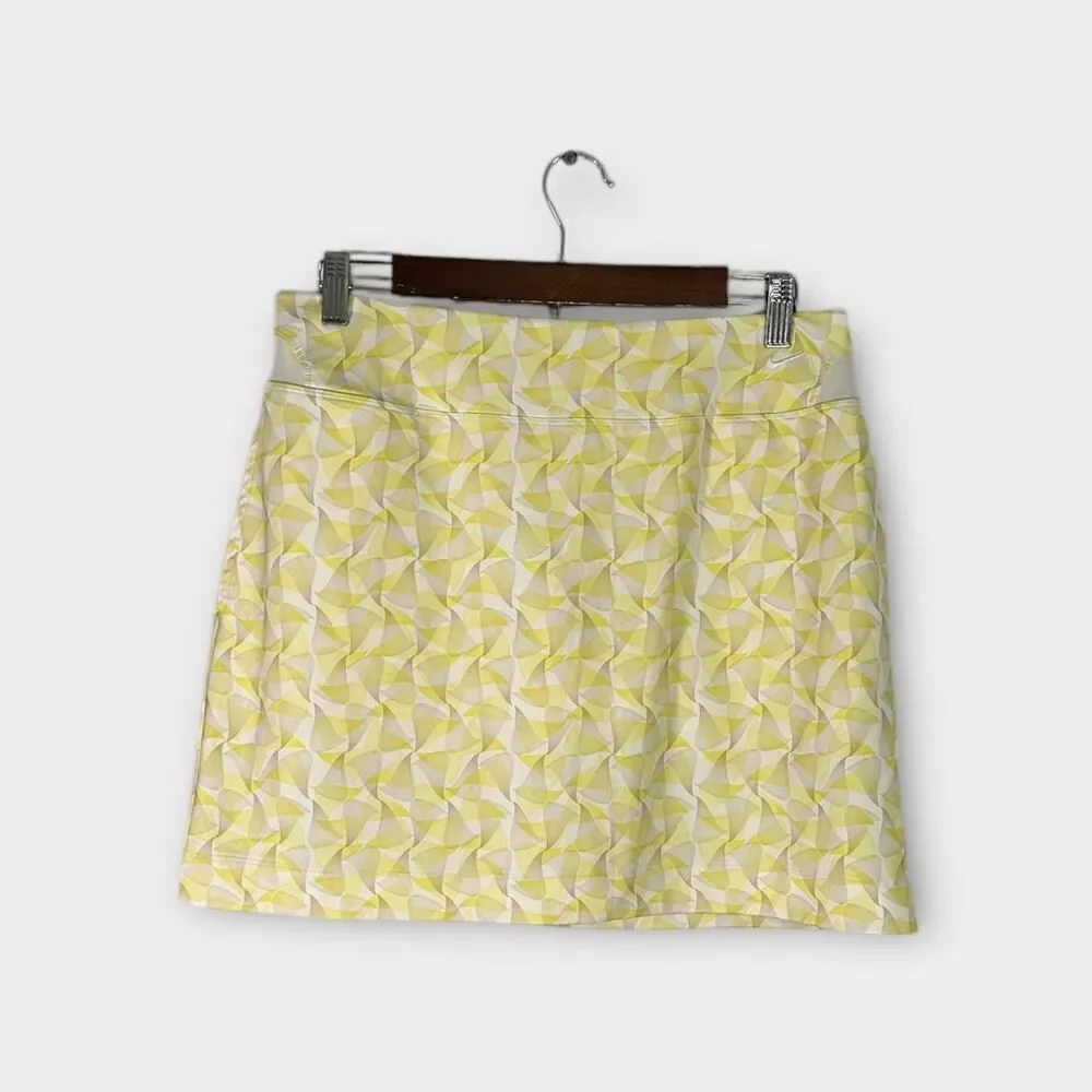 Nike Golf Skort Women's X-Small Yellow White‎ Pockets Short Elastic Waist